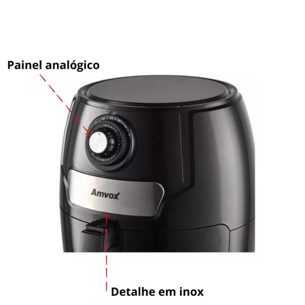 Imagem de Fritadeira Elétrica Sem Óleo/Air Fryer Amvox ARF 1245 1400W 4,5L Antiaderente