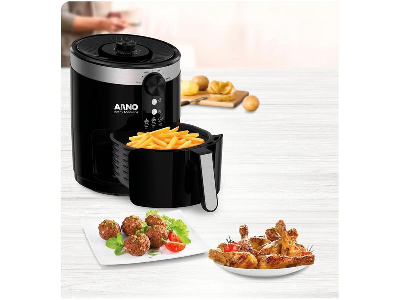 Imagem de Fritadeira Elétrica sem Óleo/Air Fryer Arno Moderna PFRY Preta 3,5L com Timer