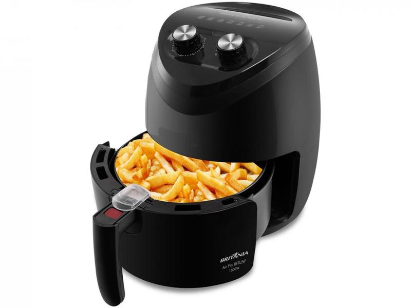 Imagem de Fritadeira Elétrica sem Óleo/Air Fryer Britânia - BFR25P Preta 3,5L com Timer