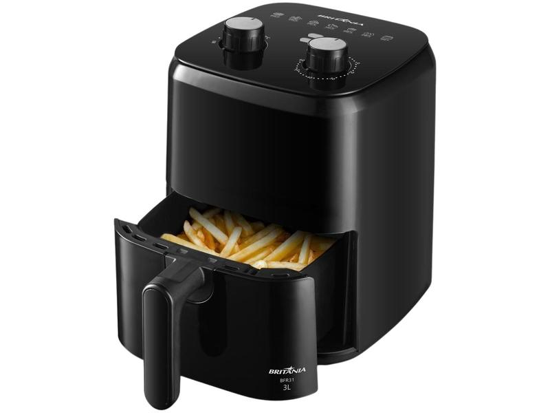 Fritadeira Elétrica sem Óleo/Air Fryer Britânia BFR31 Preto com Timer 3L Fritadeira Elétrica sem Óleo/Air Fryer Britânia BFR31 Preto com Timer 3L