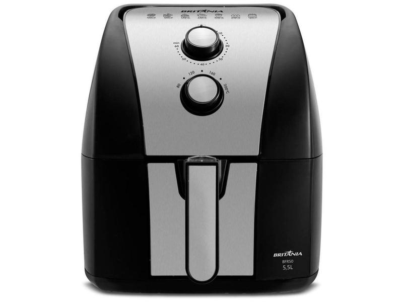 Imagem de Fritadeira Elétrica sem Óleo/Air Fryer Britânia BFR51 Preta com Timer 5,2L