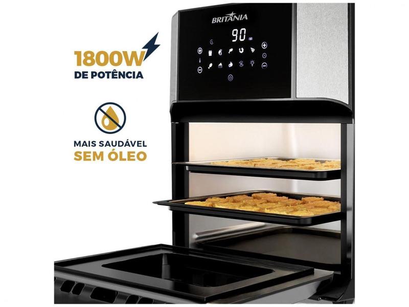 Imagem de Fritadeira Elétrica sem Óleo/Air Fryer Britânia - Oven BFR2100 Preta 12L com Timer