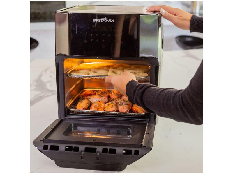 Imagem de Fritadeira Elétrica sem Óleo/Air Fryer Britânia   - Oven BFR2100 Preta 12L com Timer