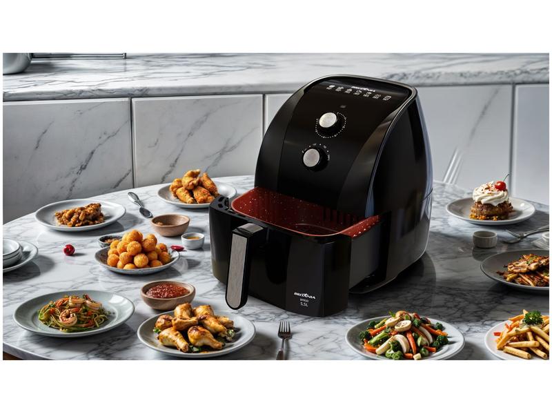 Imagem de Fritadeira Elétrica sem Óleo/Air Fryer Britânia Redestone BFR50 Preta com Timer 5,2L