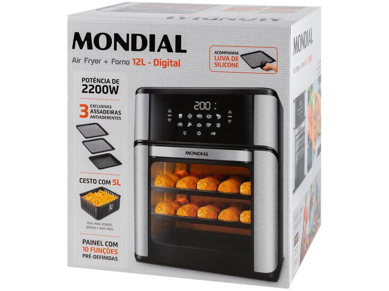 Imagem de Fritadeira Elétrica sem Óleo/Air Fryer Mondial Forno Oven AFON-12L-BI Preta 12L