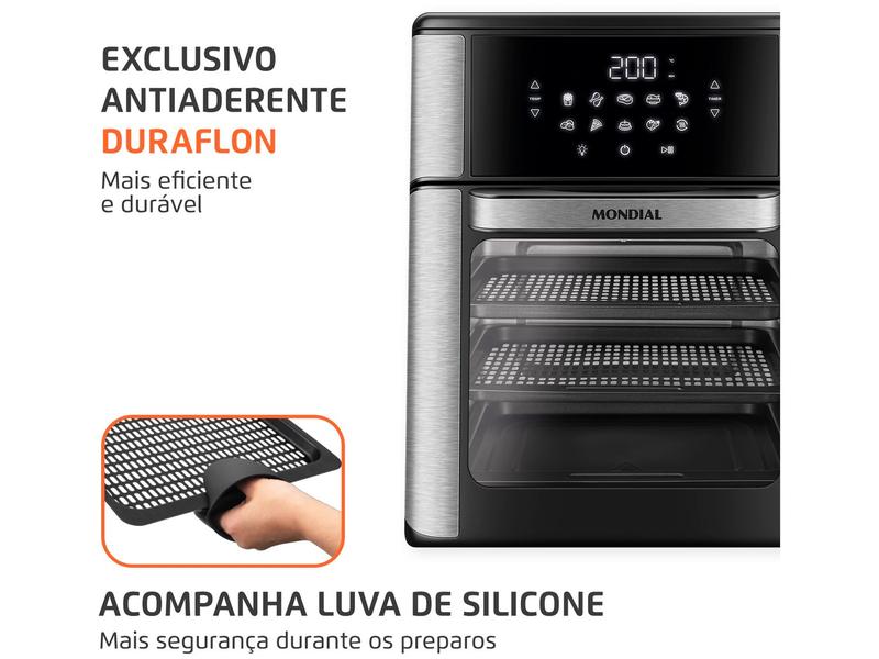 Imagem de Fritadeira Elétrica sem Óleo/Air Fryer Mondial Forno Oven AFON-12L-BI Preta 12L