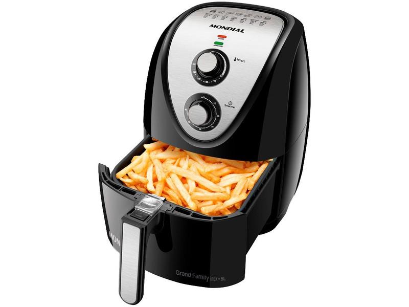 Fritadeira Elétrica sem Óleo/Air Fryer Mondial - Grand Family Inox AFN-50-BI Preto 5L com ... Fritadeira Elétrica sem Óleo/Air Fryer Mondial - Grand Family Inox AFN-50-BI Preto 5L com ...
