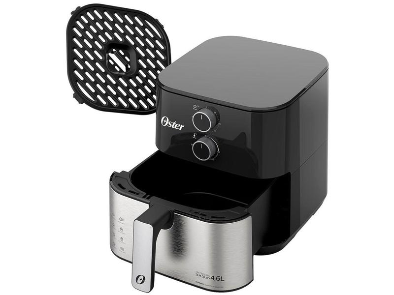 Imagem de Fritadeira Elétrica sem Óleo/Air Fryer Oster Compact OFRT520 Preta com Timer Inox 4,6L