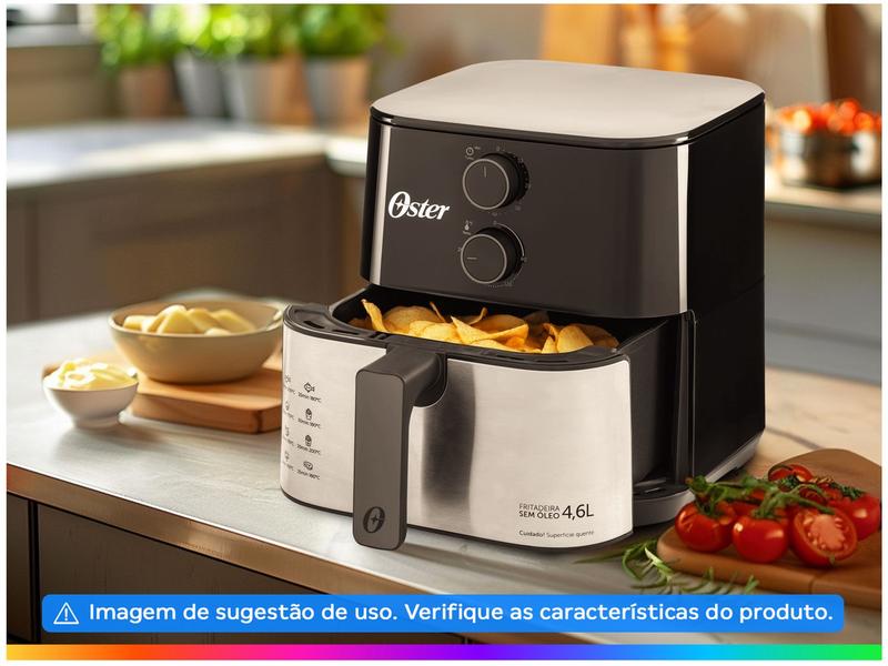 Fritadeira Eletrica sem Oleo Air Fryer Oster Compact OFRT520 Preta com Timer Inox 4 6L Fritadeira sem Oleo Air Fryer Magazine route.pmdStoreName