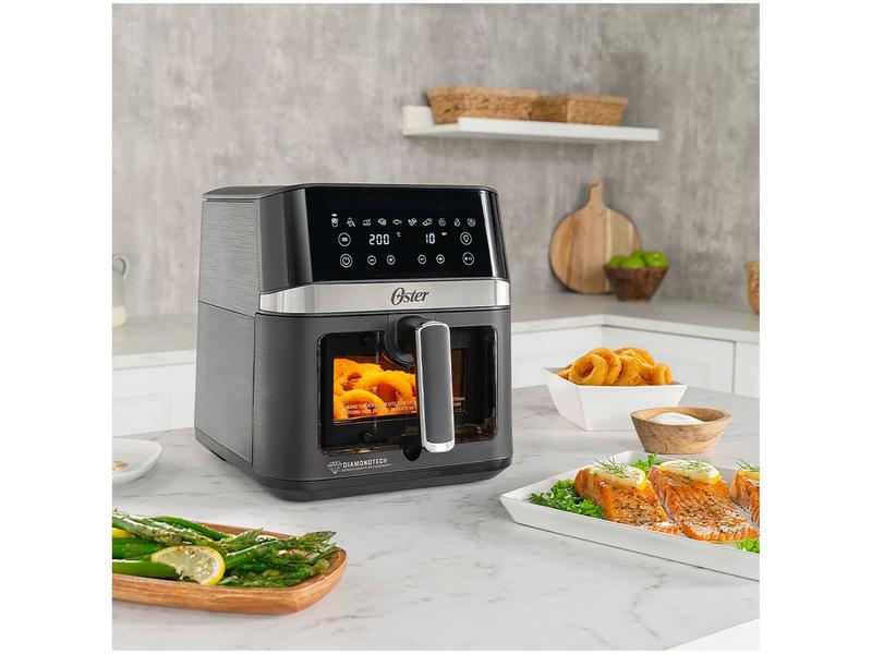 Imagem de Fritadeira Elétrica Sem Óleo/Air Fryer Oster DiamondTech Preto e Prata com Timer 6L