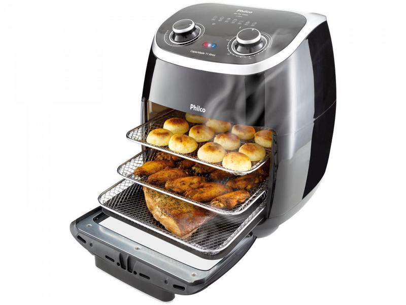 Imagem de Fritadeira Elétrica sem Óleo/Air Fryer Philco - 2 em 1 Air Fry e Forno Oven PFR2000P Preto 11L