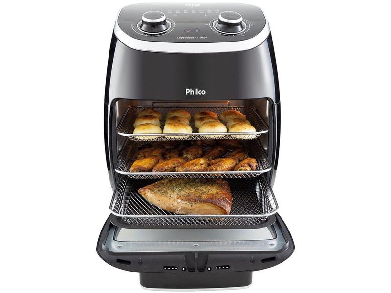 Imagem de Fritadeira Elétrica sem Óleo/Air Fryer Philco - 2 em 1 Air Fry e Forno Oven PFR2000P Preto 11L