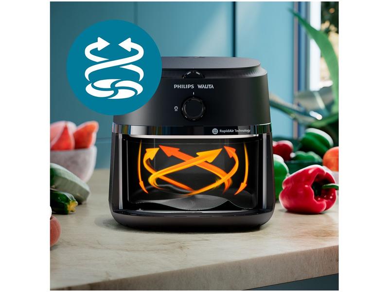 Imagem de Fritadeira Elétrica sem Óleo/Air Fryer Philips Walita Série 1000 XL NA130 Preta com Timer 6,2L