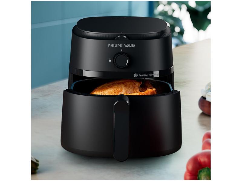 Imagem de Fritadeira Elétrica sem Óleo/Air Fryer Philips Walita Série 1000 XL NA130 Preta com Timer 6,2L