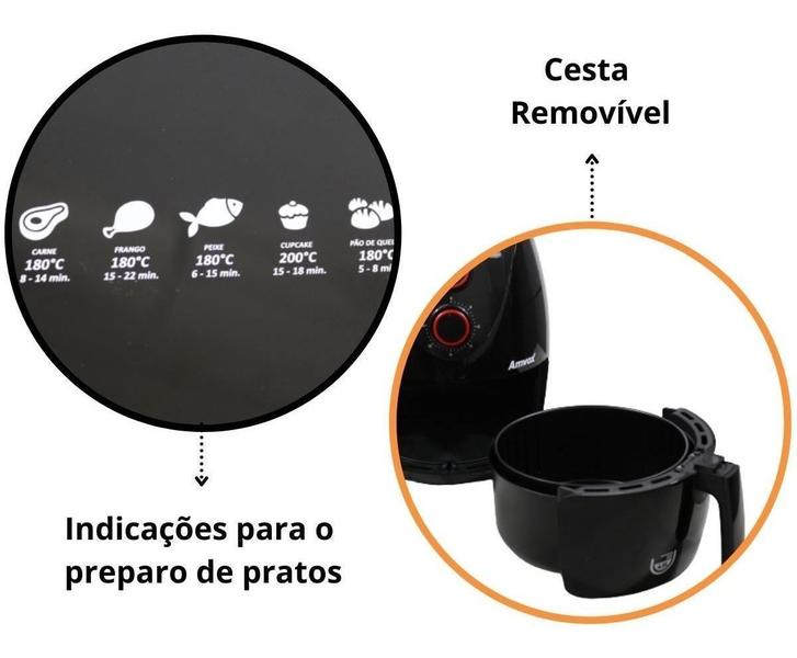 Imagem de Fritadeira Elétrica Sem Óleo Amvox Air Fryer 4,5 Litros 110v