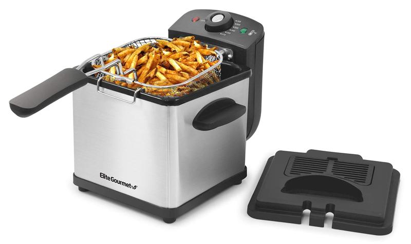 Imagem de Fritadeira Elite Gourmet EDF1607 1.5L 800W de aço inoxidável