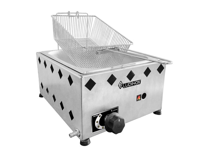 Imagem de Fritadeira Industrial 1 Cuba Aço Inox 5l  Á Gás