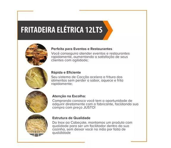 Imagem de "Fritadeira Industrial 12L 2 Cubas 110v com Tampas de Aço Inox"