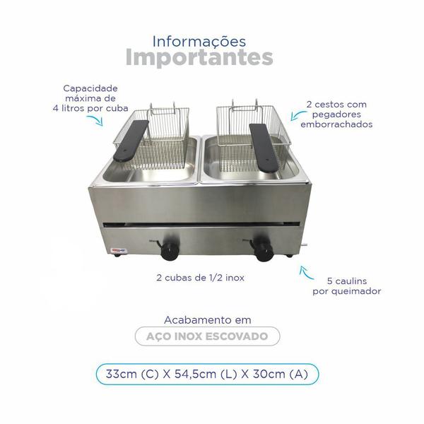 Imagem de Fritadeira Industrial A Gás Tacho 2 Cubas Zepper ZP20G2