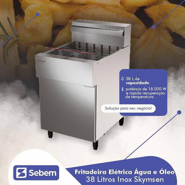 Imagem de Fritadeira Industrial Elétrica a Água e Óleo Skymsen 38 Litros