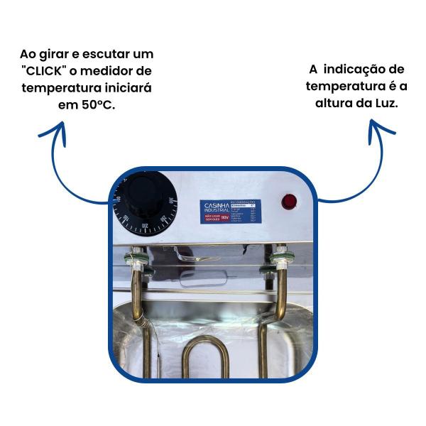 Imagem de Fritadeira Industrial Elétrica Premium Cuba Profissional 5L Aço Batata Frango - Casinha Industrial