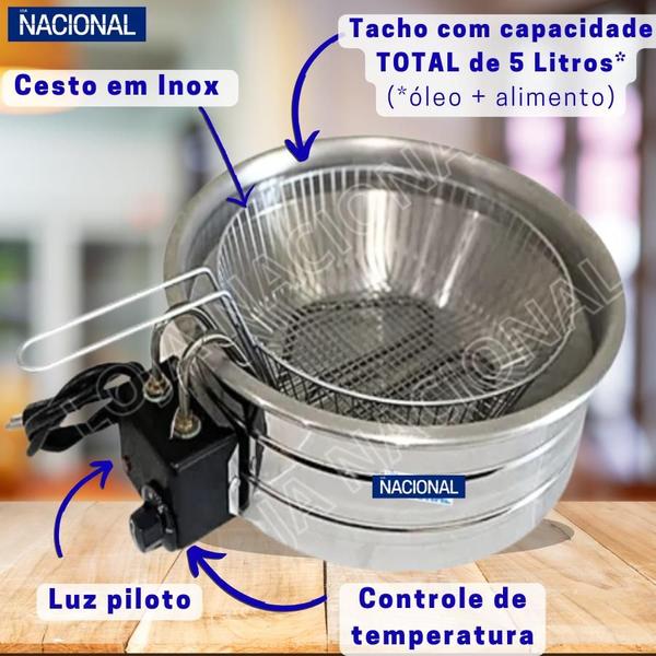 Imagem de Fritadeira Industrial Elétrica Tacho 5 L 220v Loja Nacional