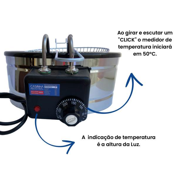 Imagem de Fritadeira Industrial Elétrica Tacho Esmaltado Profissional 3,5L - Desmontável