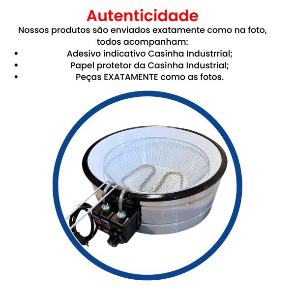 Imagem de Fritadeira Industrial Elétrica Tacho Esmalte Redondo 10L Profissional 