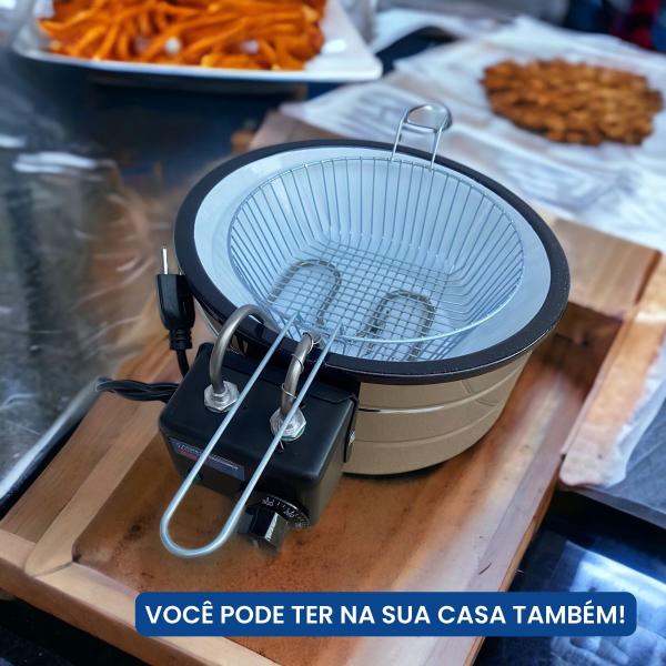 Imagem de Fritadeira Industrial Elétrica Tacho Profissional 3.5L Óleo Levar no carro - Casinha Industrial