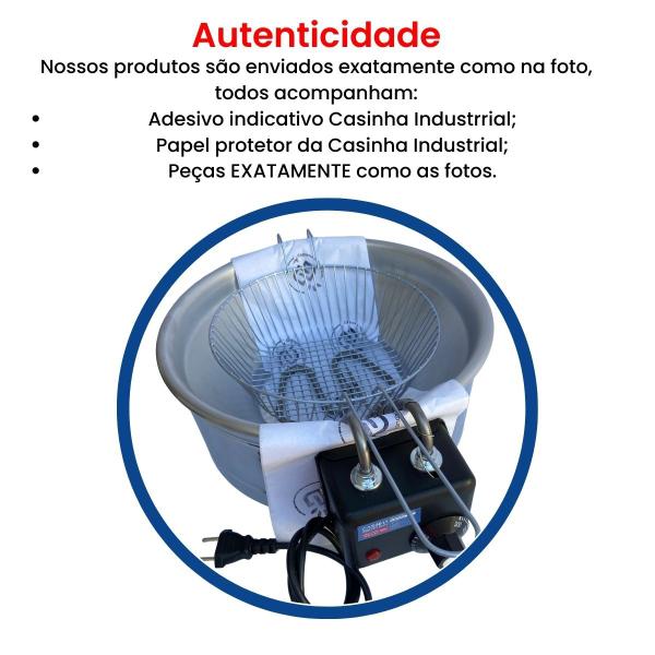 Imagem de Fritadeira Industrial Elétrica Tacho Profissional 5L Batata Pastel Óleo - Casinha Industrial