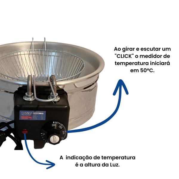 Imagem de Fritadeira Industrial Elétrica Tacho Profissional 5L Batata Pastel Óleo - CI110V