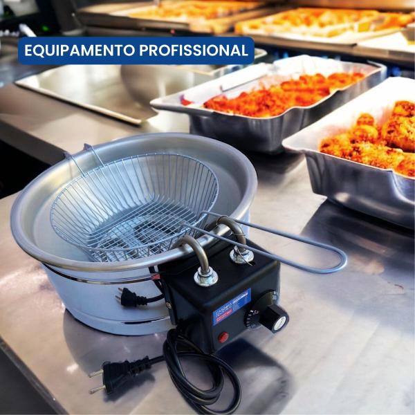 Imagem de Fritadeira Industrial Elétrica Tacho Profissional 5L Coxinha Frango Batata - Casinha Industrial