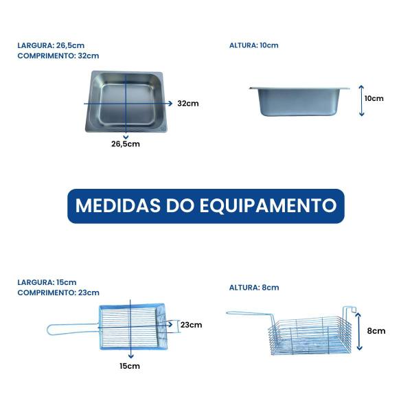 Imagem de Fritadeira Industrial Elétrica TOP Cuba Profissional 5L Desmontável - Casinha Industrial