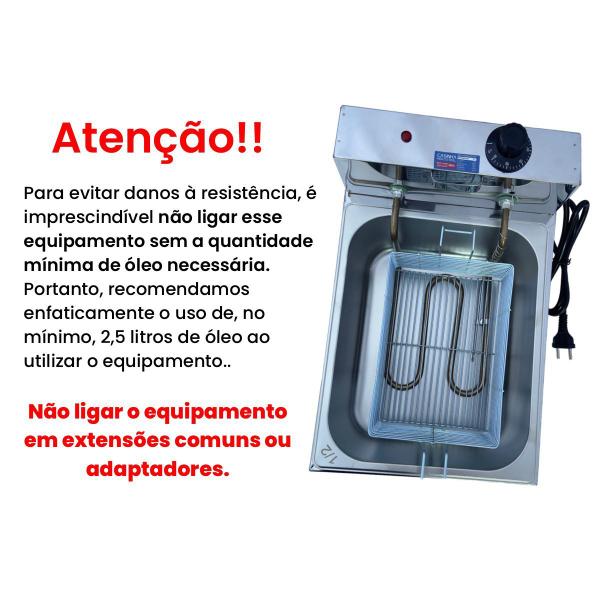 Fritadeira Industrial Elétrica TOP Cuba Profissional 5L Salgados Boni nho Kibe Coxinha - Casinha Industrial - Grupo Três Imagem de Fritadeira Industrial Elétrica TOP Cuba Profissional 5L Salgados Boni nho Kibe Coxinha - Casinha Industrial