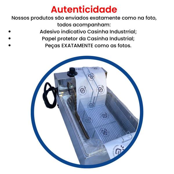 Fritadeira Industrial Elétrica TOP Cuba Profissional 5L Salgados Boni nho Kibe Coxinha - Casinha Industrial - Grupo Três Imagem de Fritadeira Industrial Elétrica TOP Cuba Profissional 5L Salgados Boni nho Kibe Coxinha - Casinha Industrial