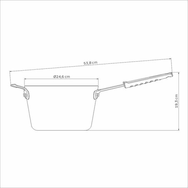 Imagem de Fritadeira molheira tramontina profissional em alumínio com revestimento interno em antiaderente starflon premium e externo lixado 24 cm 5.2 l