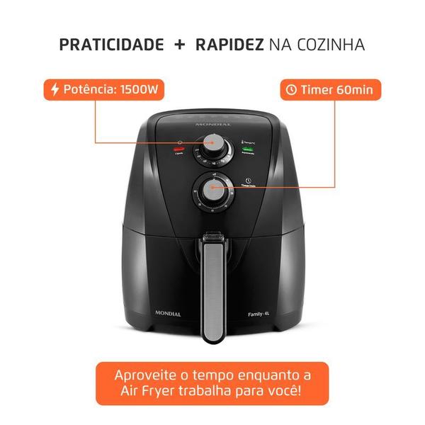 Imagem de Fritadeira Mondial 4 Litros Family Preta AFN-40-FB 110V