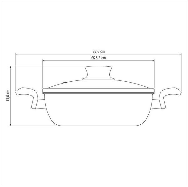 Imagem de Fritadeira multiuso tramontina paris em alumínio com revestimento interno e externo em antiaderente starflon max chumbo com tampa de vidro 24 cm 2,8 l