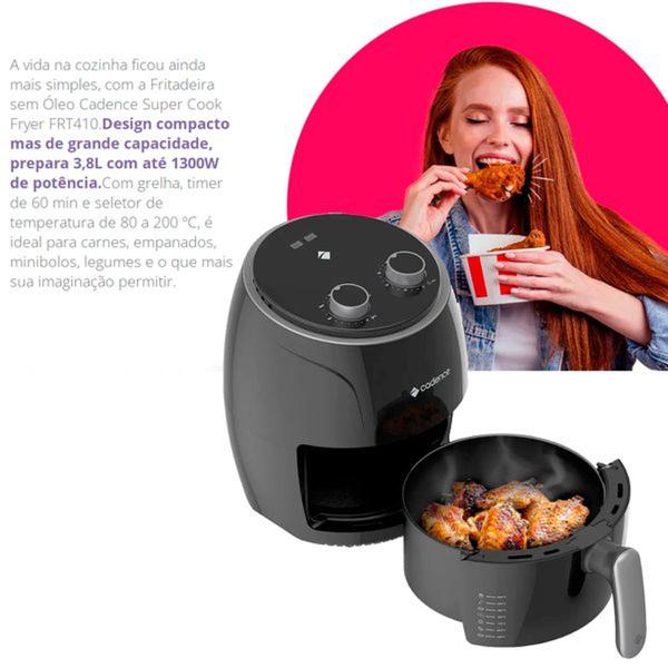 Imagem de Fritadeira Sem Óleo 3,8l Cadence Cook Fryer FRT410 127V