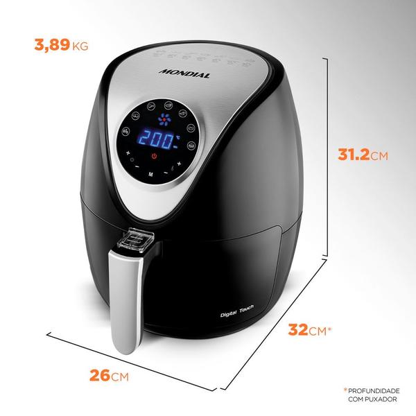 Imagem de Fritadeira sem oleo air fryer 3,5l mondial af-30-di 220v 1500w digital