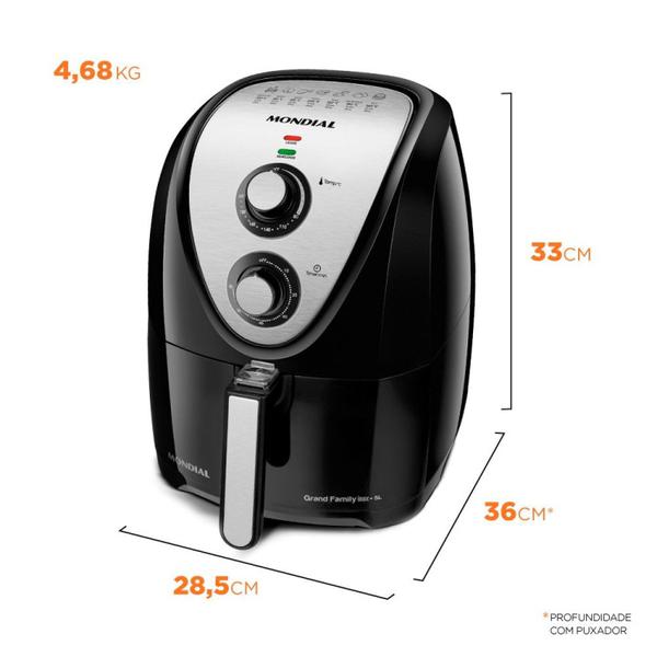 Imagem de Fritadeira sem Óleo Air Fryer 5l 1900w 127v - Afn-50-bi Mondial