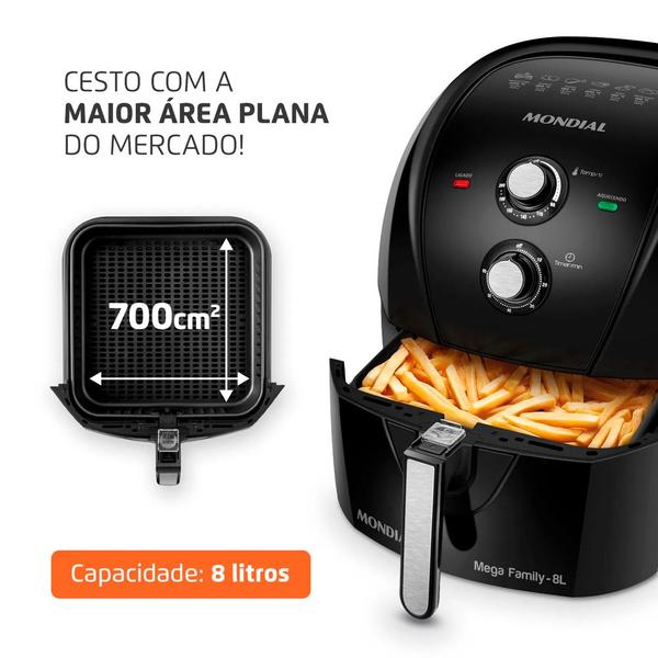 Imagem de Fritadeira sem óleo air fryer 8l 1900w afn-80-fb preto 127v