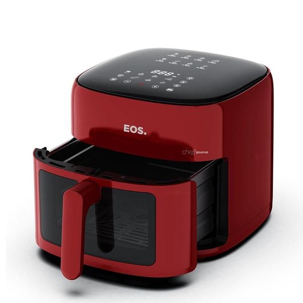 Imagem de Fritadeira Sem Óleo Air Fryer EOS Chef Gourmet 6.2 Litros Compacta Digital Vermelho EAF60V 110V