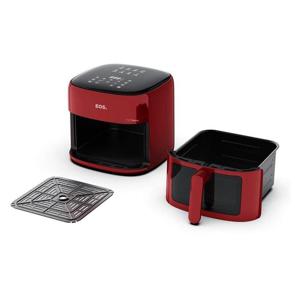 Imagem de Fritadeira Sem Óleo Air Fryer EOS Chef Gourmet 6.2 Litros Compacta Digital Vermelho EAF60V 220V