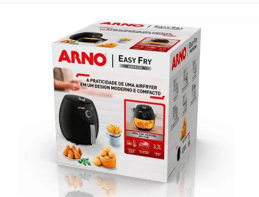 Imagem de Fritadeira sem óleo Arno Airfry Easy Fry com 3,2 litros Hot Air e Cesto Removível Preta