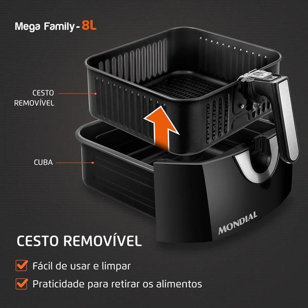 Imagem de Fritadeira Sem Óleo Mondial 8L 1900W Preta - Afn-80 - 220V