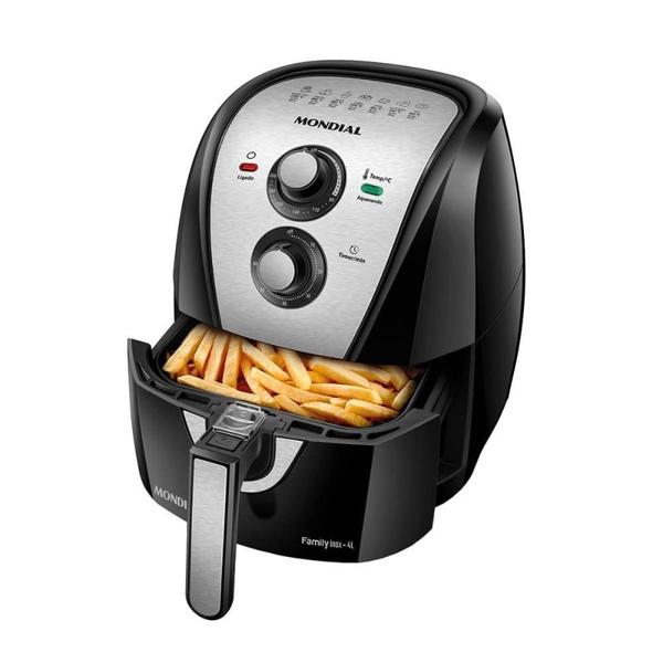 Imagem de Fritadeira sem Óleo Mondial Air Fryer AFN-40-BI, 4 Litros, 1500W, Preto/Inox, 110V