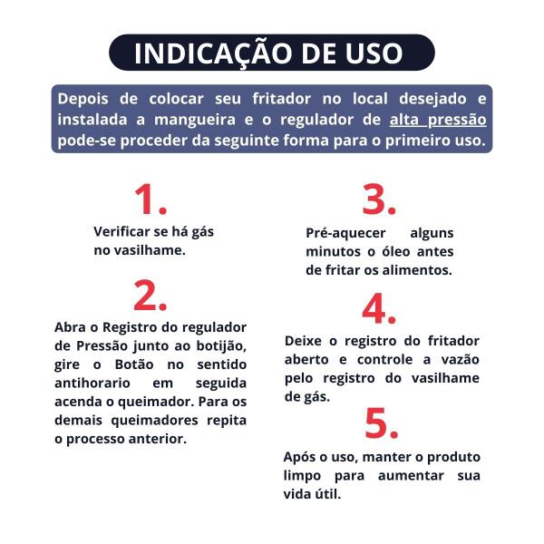 Imagem de Fritador a Gás com Tacho Inox 22 Polegadas 19L Cefaz