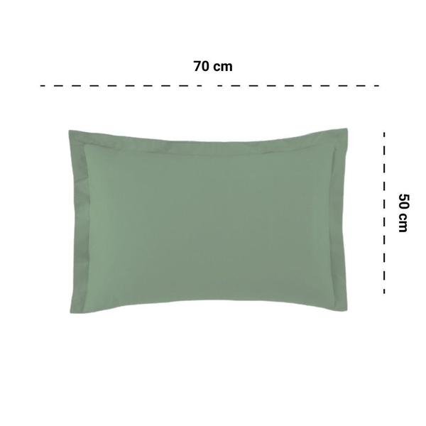 Imagem de Fronha 3 Abas 4cm Altenburg Toque Acetinado Aveludado 50cm x 70cm Cor:Verde Granito