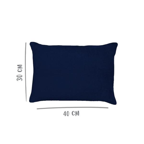 Imagem de Fronha Avulsa Berço 30x40cm Plush Microfibra Fleece Azul Marinho Arrumadinho Enxovais